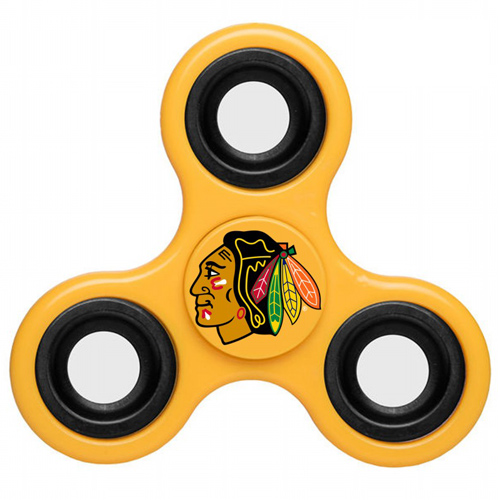 NHL Chicago Blackhawks 3 Way Fidget Spinner D108 - Yellow - Click Image to Close